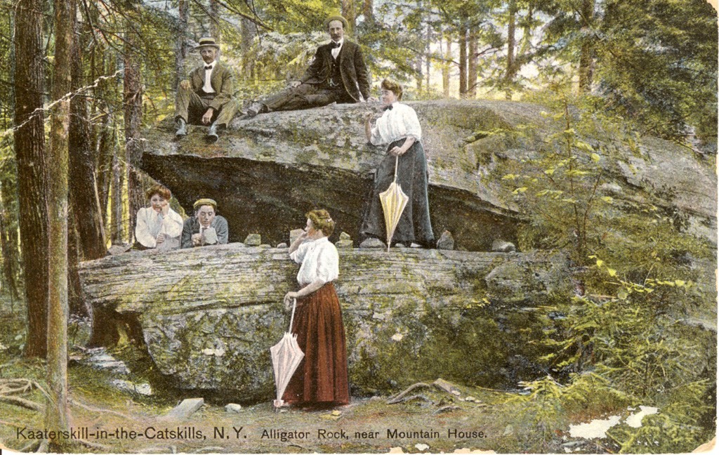 Postcard showing Alligator Rock in the Catskill Mountains